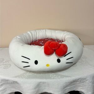 Hello Kitty Plush White and Red Pet Bed